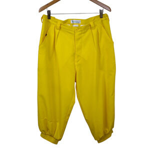 GolfKnickers Pants Mens 36 Yellow Polyester Classic Golf Plus Fours Knickers